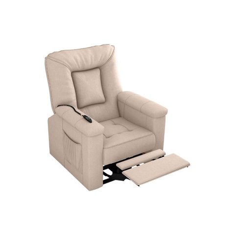 Poltrona do Papai Reclinável Elétrica Porshe Matrix Cor:suede Bege