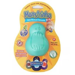 Brinquedo Mordedor Recheável Monstrinho Tamanho P Azul – Pet Games - 1