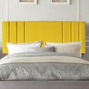 Ver imagem 1 de Painel Estofado Luxo Grécia 90cm Solteiro para Cama Box Suede Amarelo - Gat Magazine