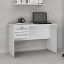 Ver imagem 2 de Mesa de Computador Byte Escrivaninha 2 Gavetas Valdemóveis Cor Branco