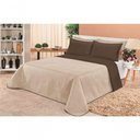 Ver imagem 2 de Cobre Leito Cobertor 2 Travesseiros Quarto Casal 2,60x2,40 Cor: Bege Marrom