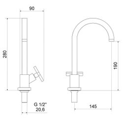 Torneira para Lavatório de Mesa 1190 C 34 1/4V - 2