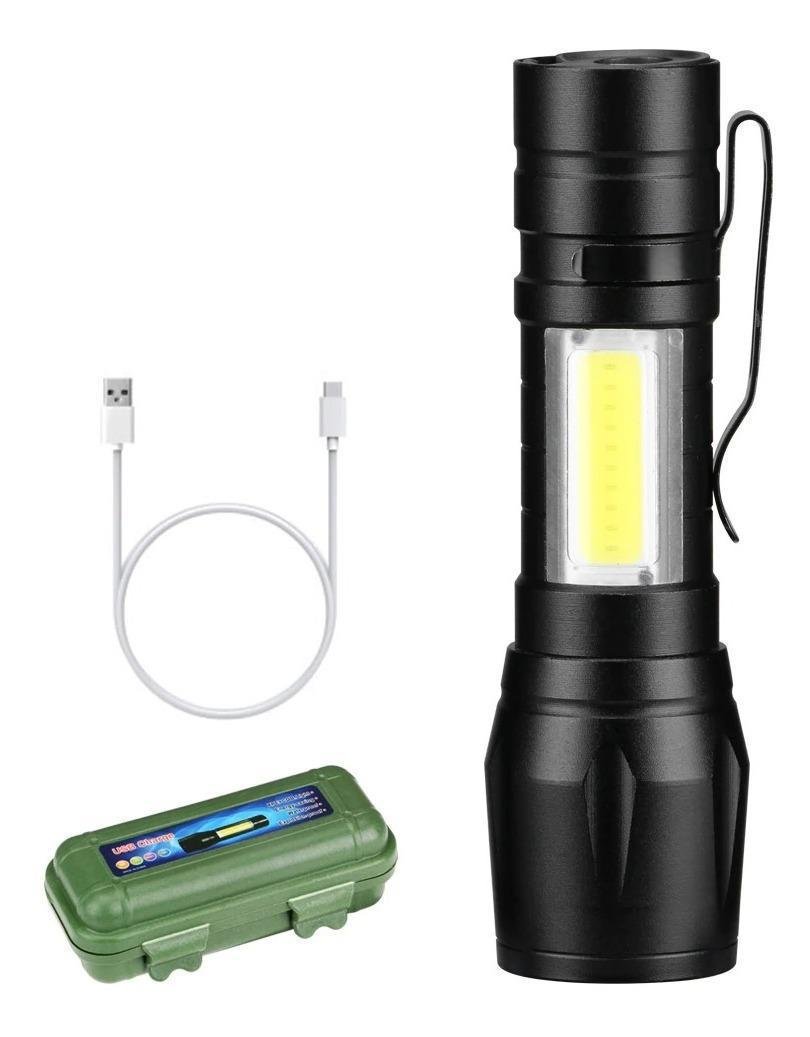 Lanterna Luminária Mini Lampião Recarregável Com Usb E Clip - 1