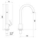 Ver imagem 2 de Torneira para Lavatório de Mesa Meber 1190 C 35 1/4v