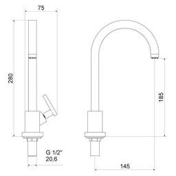 Torneira para Lavatório de Mesa Meber 1190 C 35 1/4v - 2