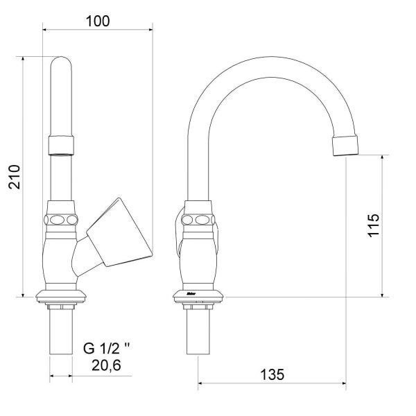 Torneira para Lavatório de Mesa 1190 C 47 - 2