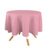 Toalha de Mesa Redonda em Tecido Jacquard Rosa Bebê Liso Tradicional 3,20m - 2