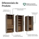 Ver imagem 4 de Guarda Roupa Modulado Neo 6 Portas de Bater 4 Gavetas MDP Rustic-Crema Madesa 240cm