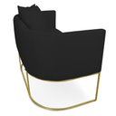 Ver imagem 5 de Kit 01 Namoradeira 02 Lugares e 02 Poltronas Paola Linho A79 Preto Base Metálica Dourado - D’Rossi