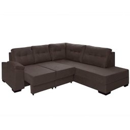 Sofá de Canto Retrátil Holanda Tecido Suede Pluma Sofá Casa - 1