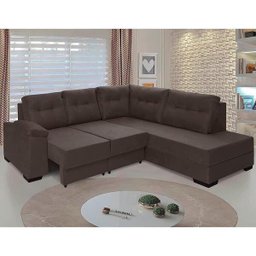 Sofá de Canto Retrátil Holanda Tecido Suede Pluma Sofá Casa - 2