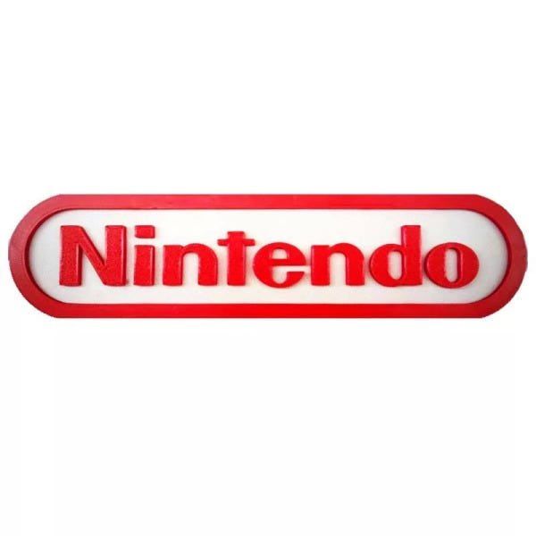 Logotipo Nintendo 3D Branco e Vermelho Tamanho Grande 23 CM - 2