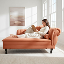 Ver imagem 1 de Recamier Decorativo Divã Amsterdã 187cm Lado Esquerdo Veludo Terracota