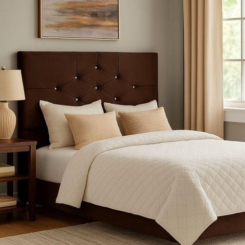 Cabeceira Cama Box Casal 140 Cm Camboriú Suede Marrom