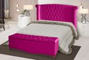 Ver imagem 2 de Kit Cabeceira de Cama Box e Calçadeira Baú Luxo Queen 160 Cm Suede Rosa Pink Eli Móveis