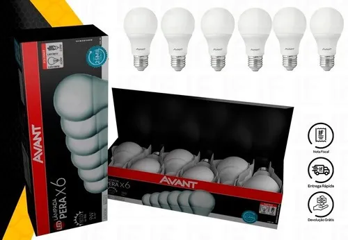 Kit 6 Lâmpadas Led 9w Bulbo Soquete E27 Bivolt Branco Frio - 4