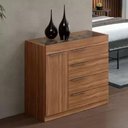 Ver imagem 3 de Cômoda Lume 1 Porta e 5 Gavetas com Porta Jóia D5130 Amêndola Touch