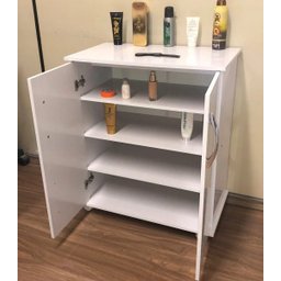 Balcão Armário para Area de Serviço Multiuso com Rodinhas Branco - 7