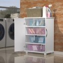 Ver imagem 2 de Balcão Armário para Area de Serviço Multiuso com Rodinhas Branco