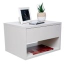 Ver imagem 5 de Mesa de Cabeceira Criado Branco 40cm Estilo Suspensa Com Gaveta Superior e Nicho Para Quarto