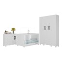 Ver imagem 4 de Conjunto de Quarto Flor 5 Portas 6 Gavetas MDP 122cm Branco