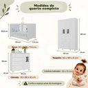 Ver imagem 6 de Conjunto de Quarto Flor 5 Portas 6 Gavetas MDP 122cm Branco