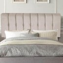 Ver imagem 1 de Painel Estofada Kiara 160cm Queen Size Box Quarto Corino Bege - Gat Magazine