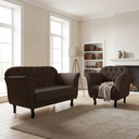 Ver imagem 1 de Kit Namoradeira + 1 Poltrona Decorativa Dália Bouclé Marrom