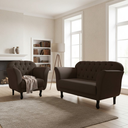Ver imagem 2 de Kit Namoradeira + 1 Poltrona Decorativa Dália Bouclé Marrom