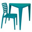Ver imagem 1 de Conjunto de Mesa e Cadeira Tramontina Sofia Infantil Azul em Polipropileno e Fibra de Vidro 2 Peç
