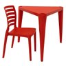 Conjunto de Mesa e Cadeira Tramontina Sofia Infantil Vermelho em Polipropileno e Fibra de Vidro 2 - 1