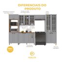 Ver imagem 5 de Armário de Cozinha Modulada Completa Fidelitá Nara 100% MDF 5 Peças 350cm 16 Portas 2 Gavetas com