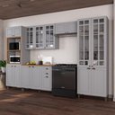 Ver imagem 1 de Armário de Cozinha Modulada Completa Fidelitá Nara 100% MDF 5 Peças 350cm 16 Portas 2 Gavetas com
