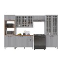 Ver imagem 2 de Armário de Cozinha Modulada Completa Fidelitá Nara 100% MDF 5 Peças 350cm 16 Portas 2 Gavetas com