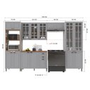 Ver imagem 4 de Armário de Cozinha Modulada Completa Fidelitá Nara 100% MDF 5 Peças 350cm 16 Portas 2 Gavetas com