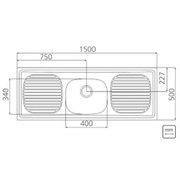 Pia de Apoio Tramontina Stratta 40 FX em Aço Inox 150 x 50 cm - 2