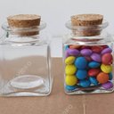 Ver imagem 2 de 3 Mini Potes Quadrados de Vidro com Tampa de Rolha 90ml Lyor Porta Temperos Chás