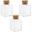 Ver imagem 1 de 3 Mini Potes Quadrados de Vidro com Tampa de Rolha 90ml Lyor Porta Temperos Chás