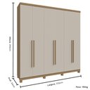 Ver imagem 3 de Guarda Roupa Casal 6 Portas em Mdf New Honduras Móveis Rimo - Carvalho/offwhite