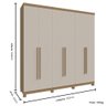 Guarda Roupa Casal 6 Portas em Mdf New Honduras Móveis Rimo - Carvalho/offwhite - 3