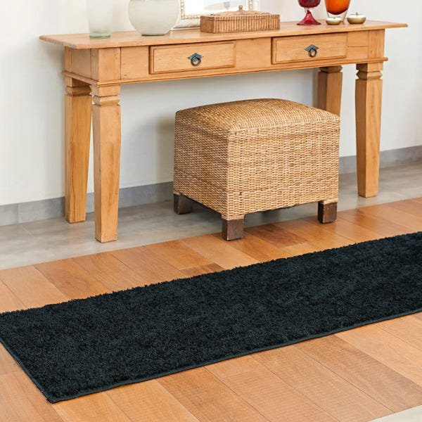 Tapete Passadeira Oasis para Sala Preto Liso 2,00M x 0,50M - 1