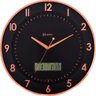 Relógio Parede 35cm Termômetro Calendário Preto Herweg 6819 - 1