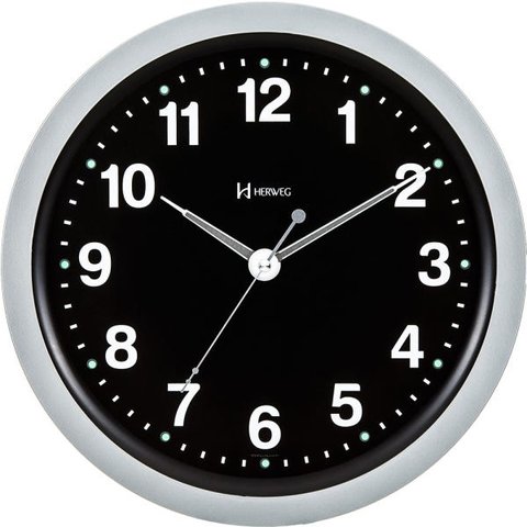 Relógio De Parede Luz Led Sensor Herweg 6817-070 Silencioso