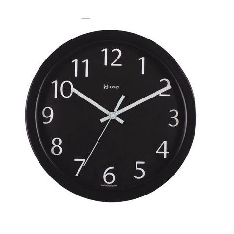 Relógio De Parede Alumínio 30cm Preto Herweg 6719-034