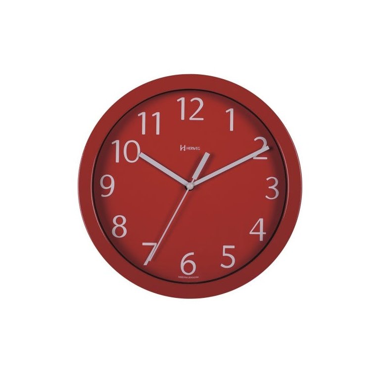 Relógio Parede Alumínio 25cm Vermelho Herweg 6718