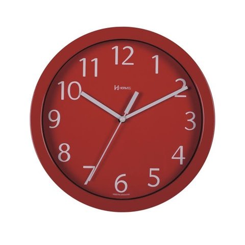 Relógio Parede Alumínio 25cm Vermelho Herweg 6718