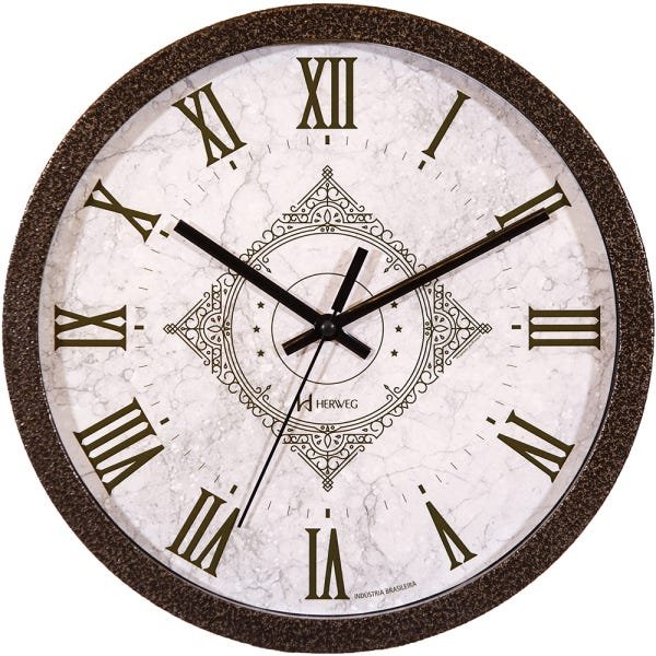 Relógio Parede Silencioso Preto Romano 30cm Herweg 6727-065 - 3