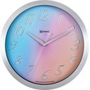 Ver imagem 1 de Relógio de Parede Herweg Alumínio Escovado Silencioso- 6724 Azul/rosa
