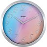 Relógio de Parede Herweg Alumínio Escovado Silencioso- 6724 Azul/rosa - 1