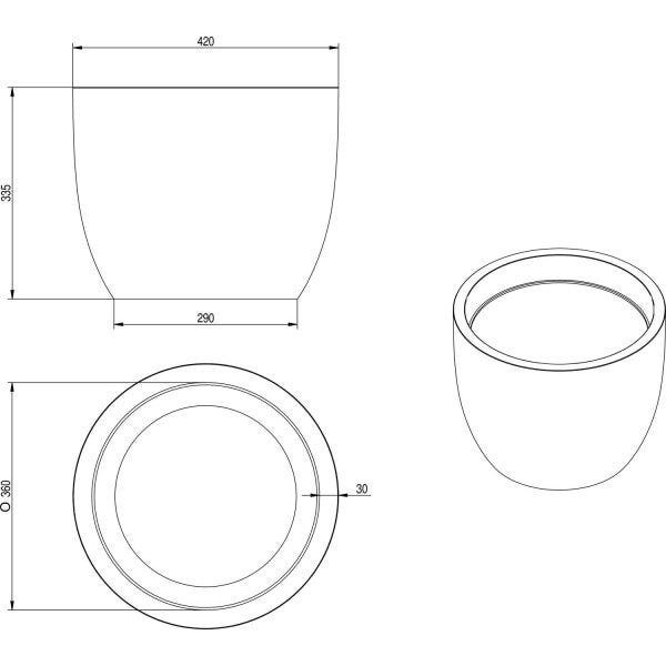 Vaso Redondo Europa 33,5cmx42cm Japi - 2